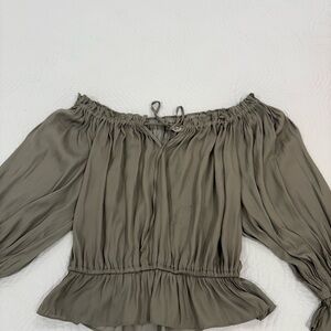Eesome Olive Off-Shoulder Blouse